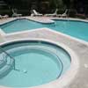 Commercial pool, New safety grip coping, White plaster, Tile